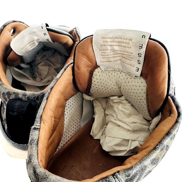 ESSE ut ESSE Air Brain Low Ankle Fashion Sneaker Size 40 Black Leopard Italy - Picture 8 of 10